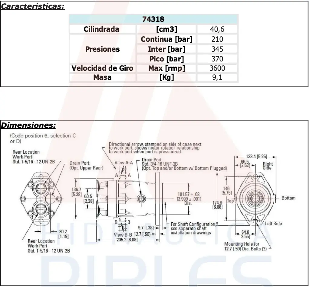  Motores Fijos Eaton 74318
