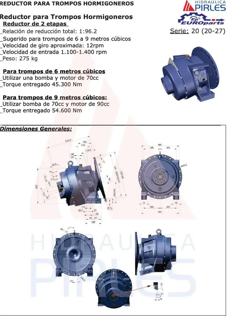  Reductor para Trompo Hormigonero